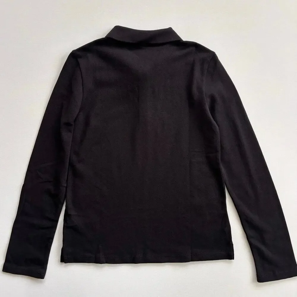 Gap Kids Uniform Stretch Pique Polo Shirt Kids Size 10 Black NWT